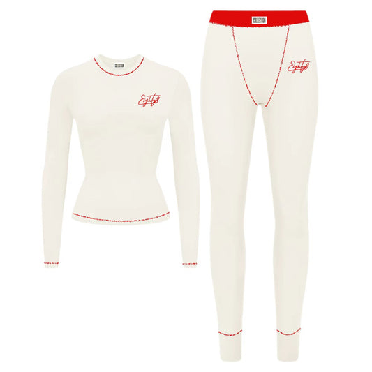 Cream and Red Contour Set